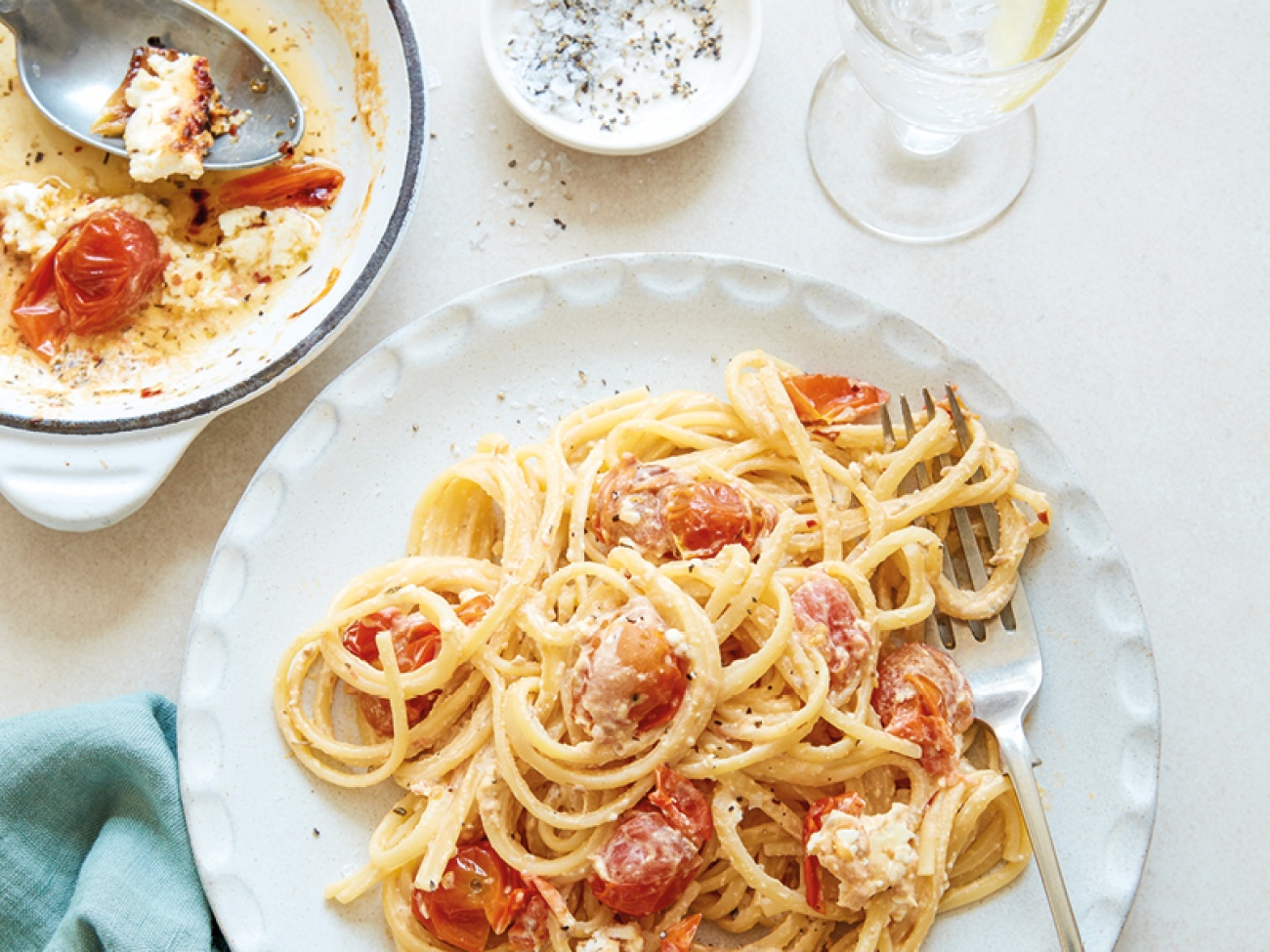 AirFryer Baked Feta, Tomato & Garlic Pasta Living North